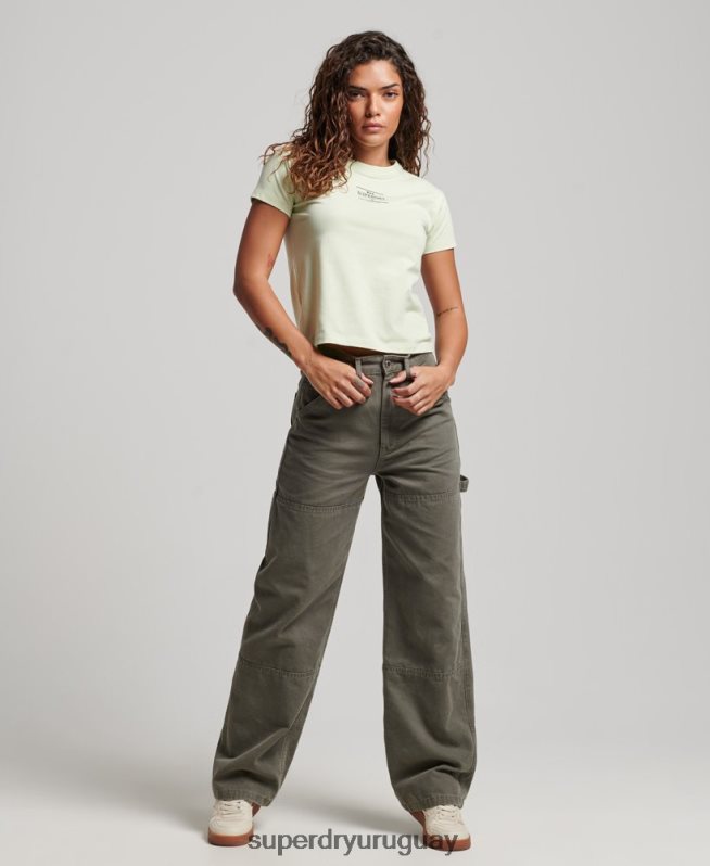 uy Superdry mujer camiseta gráfica de los 90 verde DT2N8Z2718 ropa