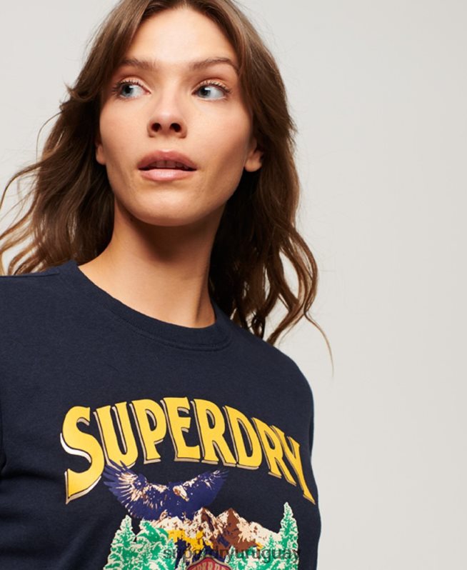 uy Superdry mujer camiseta gráfica de recuerdo de viaje Armada DT2N8Z2659 ropa