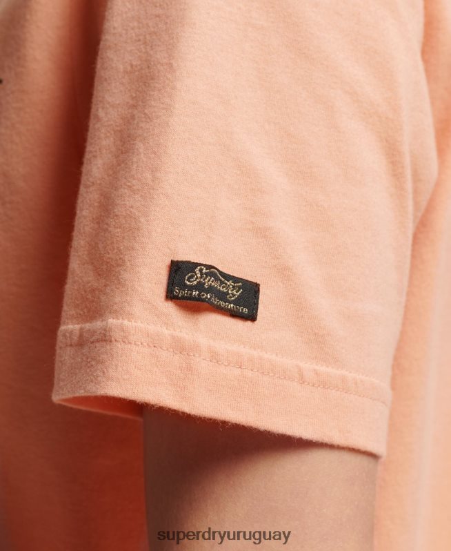 uy Superdry mujer camiseta gráfica japonesa con logo vintage naranja DT2N8Z2679 ropa