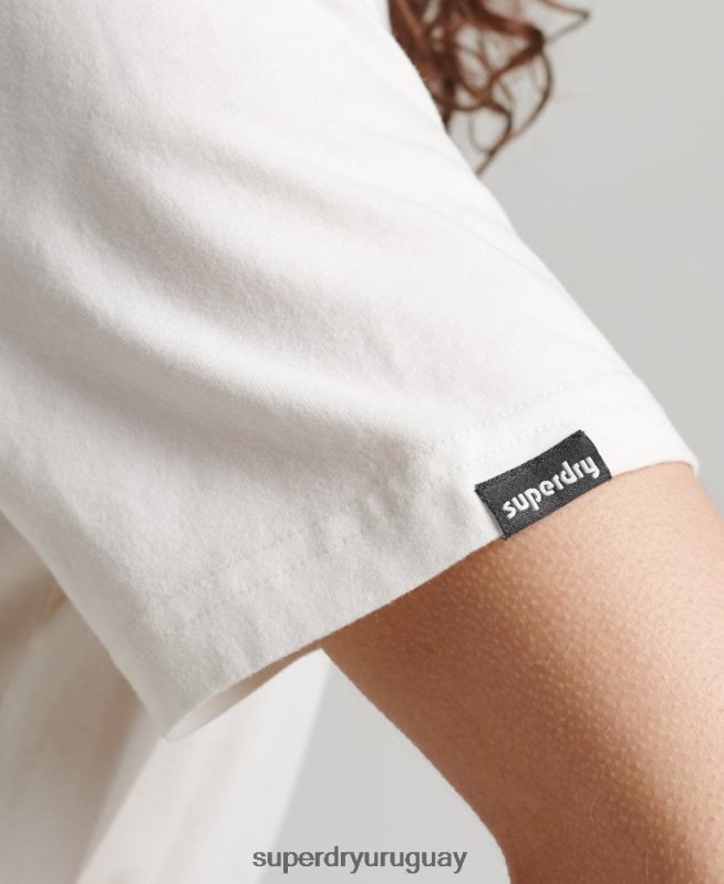 uy Superdry mujer camiseta gráfica terreno de los 90 blanco DT2N8Z6276 ropa