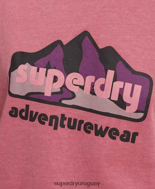 uy Superdry mujer camiseta gráfica terreno de los 90 rosa DT2N8Z6210 ropa
