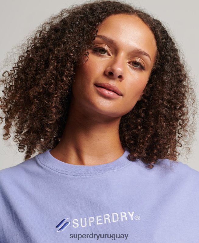 uy Superdry mujer camiseta holgada con aplique del logo púrpura DT2N8Z6199 ropa