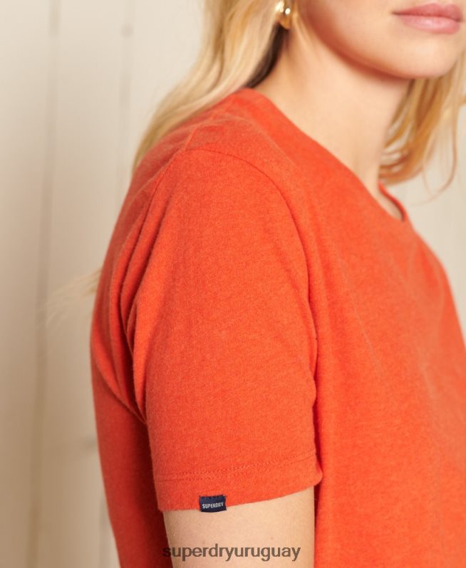 uy Superdry mujer camiseta holgada de algodón orgánico con logo vintage naranja DT2N8Z6297 ropa