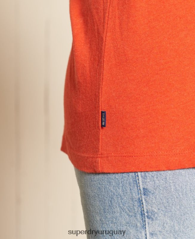 uy Superdry mujer camiseta holgada de algodón orgánico con logo vintage naranja DT2N8Z6297 ropa
