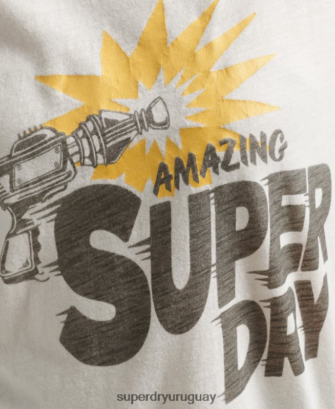 uy Superdry mujer camiseta indie vintage crema DT2N8Z6221 ropa