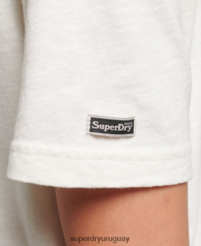 uy Superdry mujer camiseta indie vintage crema DT2N8Z6221 ropa