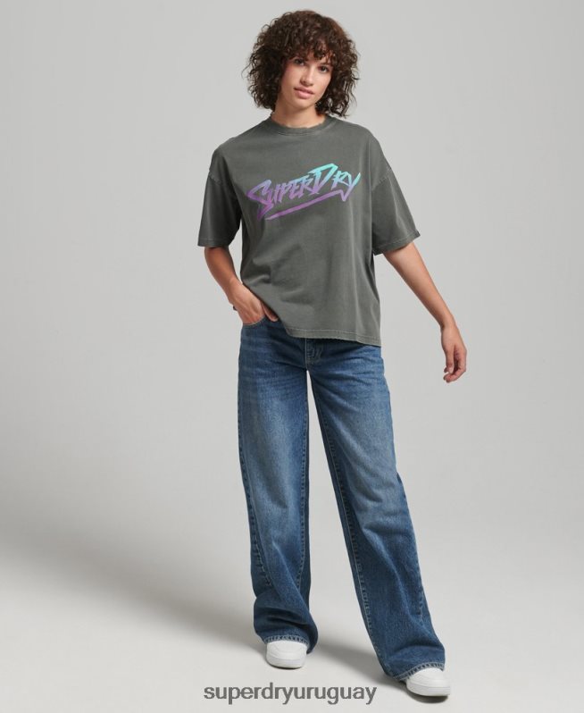 uy Superdry mujer camiseta marca indie verde DT2N8Z2790 ropa