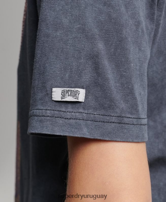 uy Superdry mujer camiseta metalizada marca negro DT2N8Z6248 ropa