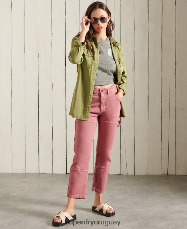 uy Superdry mujer camiseta narrativa militar gris oscuro DT2N8Z2769 ropa