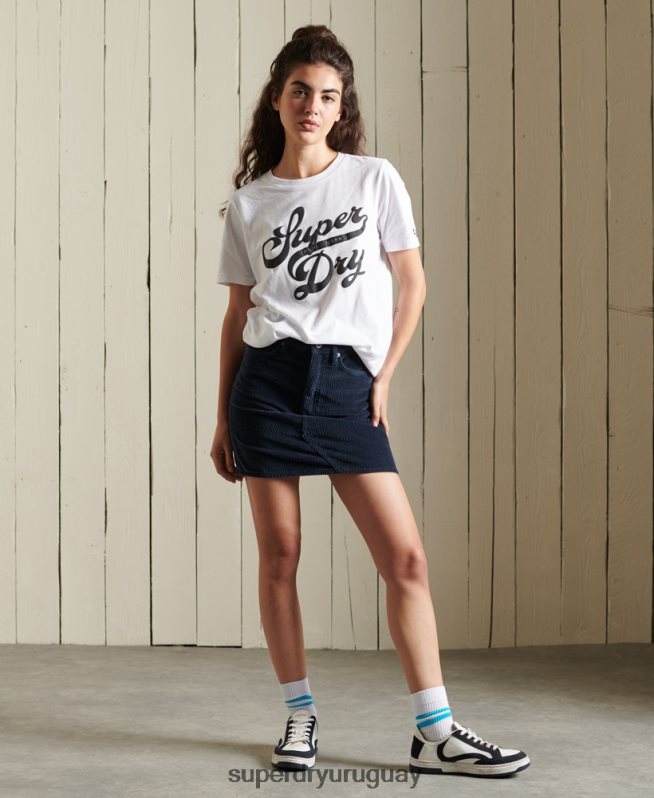 uy Superdry mujer camiseta negra blanco DT2N8Z6269 ropa