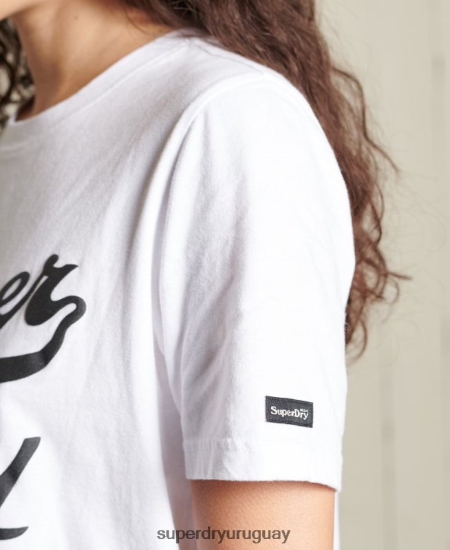 uy Superdry mujer camiseta negra blanco DT2N8Z6269 ropa