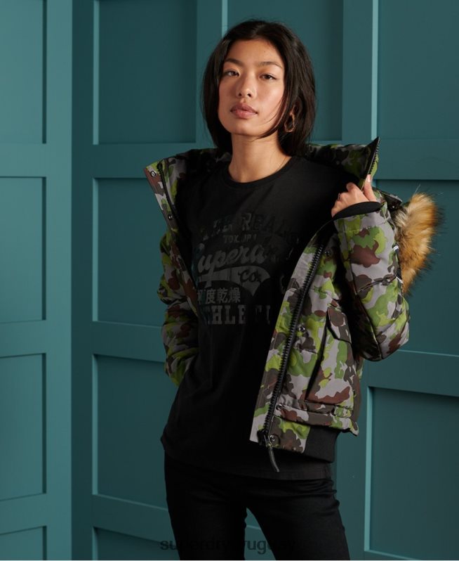 uy Superdry mujer camiseta negra negro DT2N8Z2862 ropa
