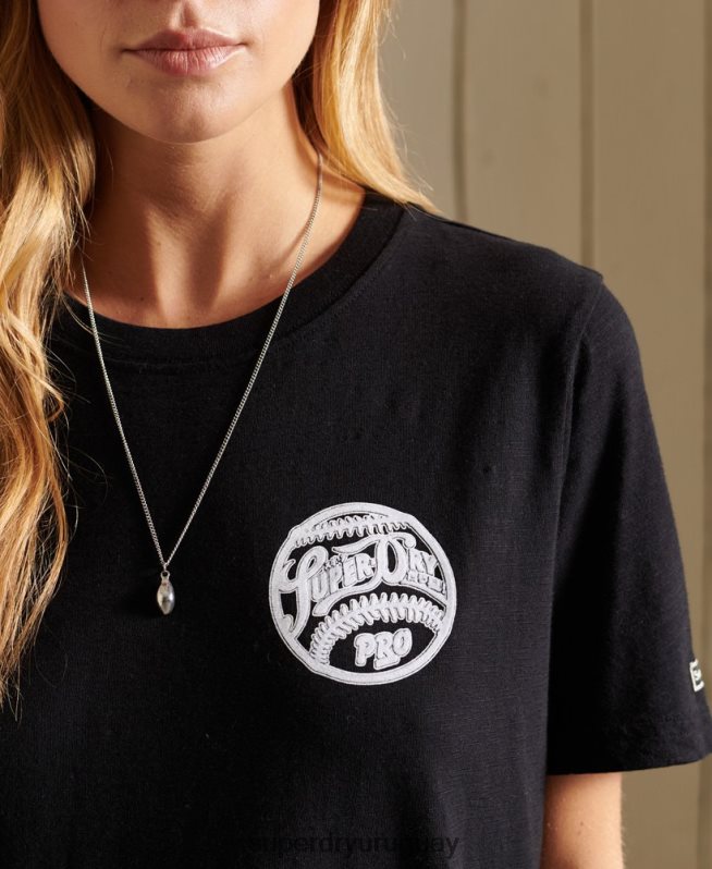 uy Superdry mujer camiseta negra negro DT2N8Z6274 ropa