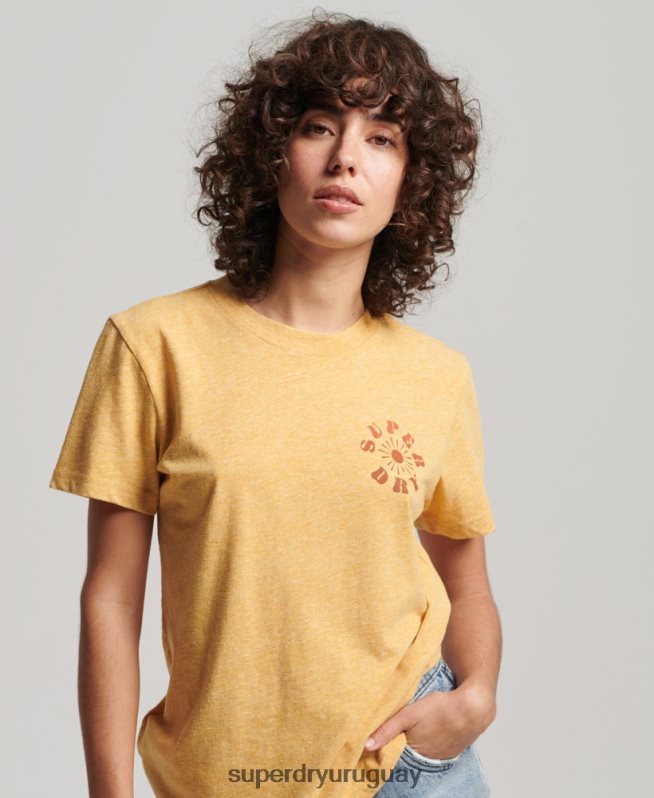 uy Superdry mujer camiseta nostalgia vintage amarillo DT2N8Z2666 ropa