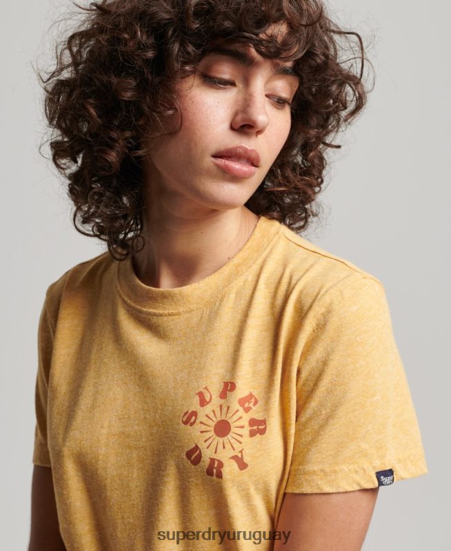 uy Superdry mujer camiseta nostalgia vintage amarillo DT2N8Z2666 ropa