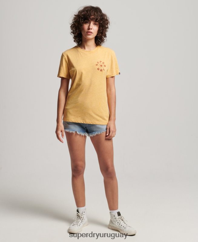 uy Superdry mujer camiseta nostalgia vintage amarillo DT2N8Z2666 ropa