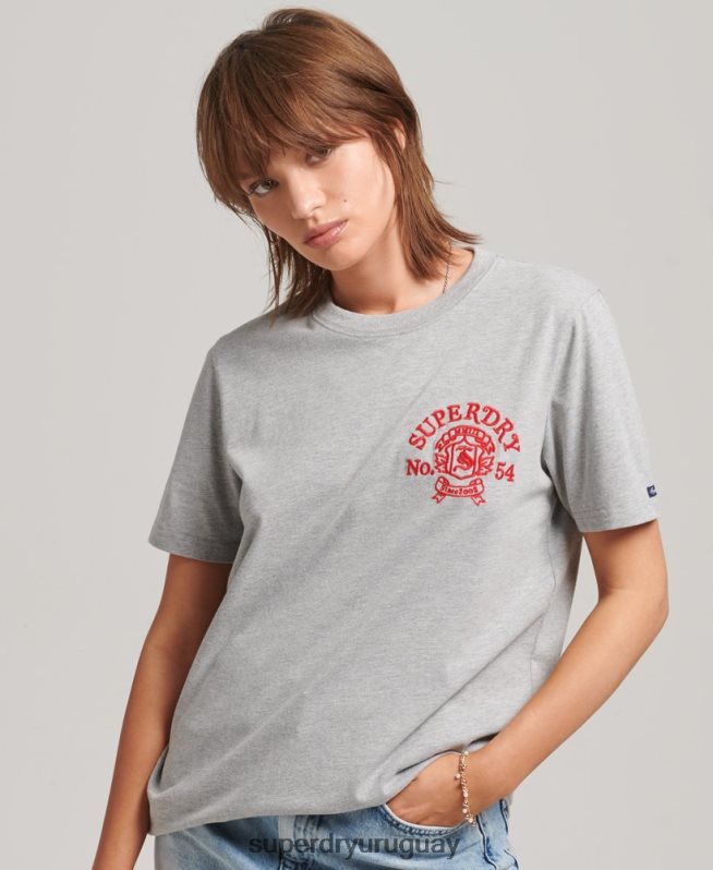 uy Superdry mujer camiseta orgullo y artesanía gris DT2N8Z2808 ropa