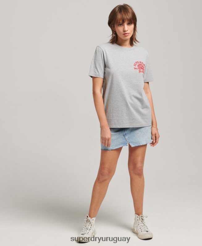 uy Superdry mujer camiseta orgullo y artesanía gris DT2N8Z2808 ropa
