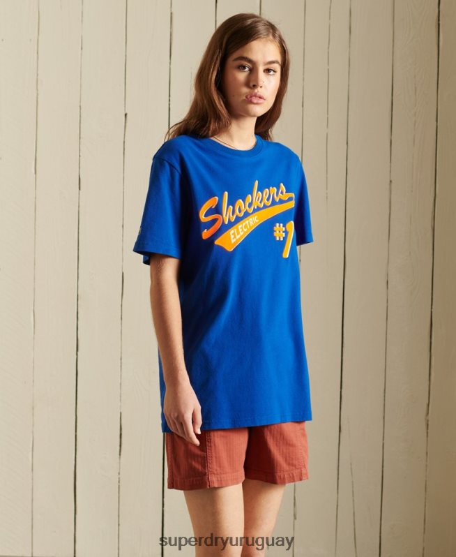 uy Superdry mujer camiseta oversize boho y rock azul oscuro DT2N8Z6295 ropa