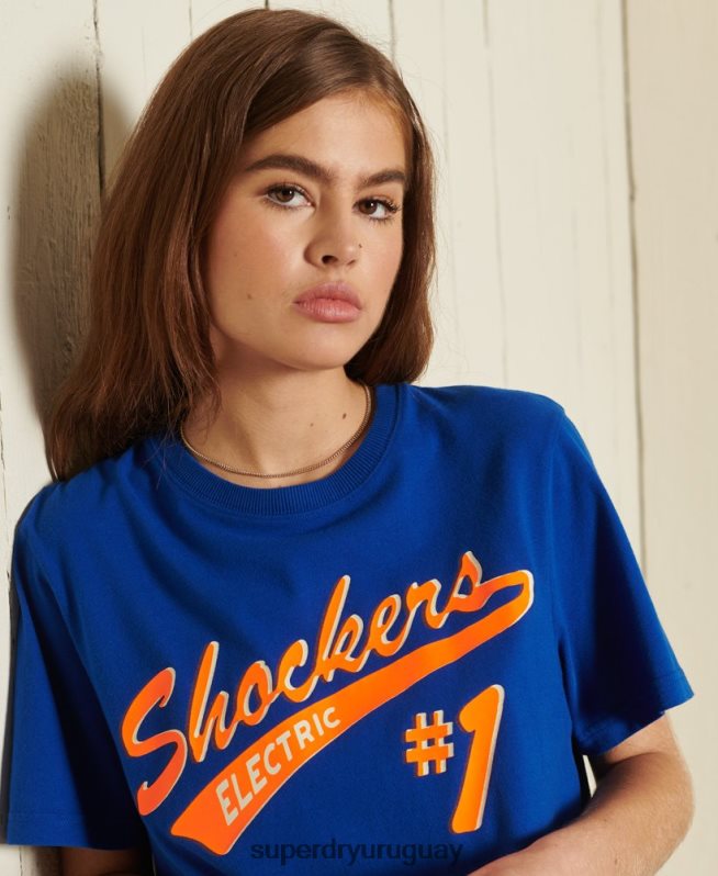 uy Superdry mujer camiseta oversize boho y rock azul oscuro DT2N8Z6295 ropa