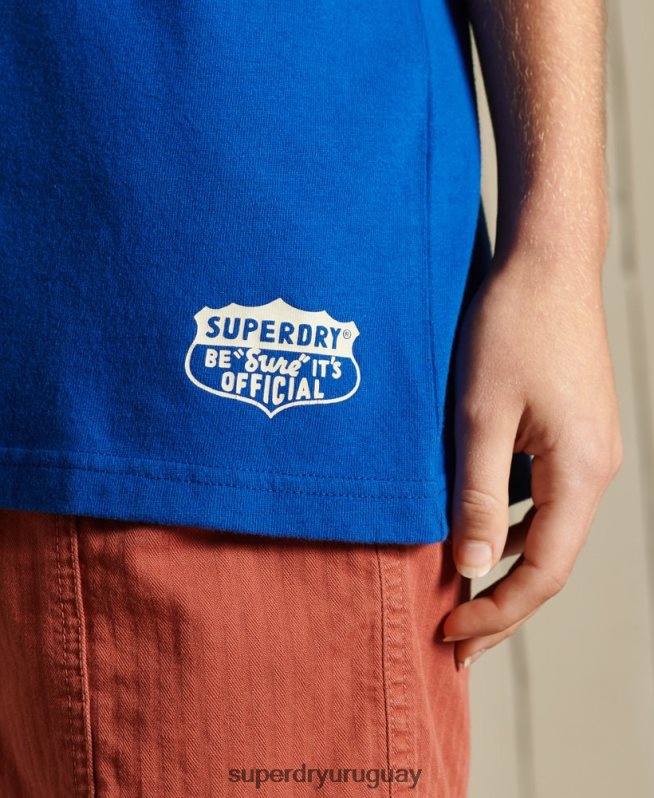 uy Superdry mujer camiseta oversize boho y rock azul oscuro DT2N8Z6295 ropa