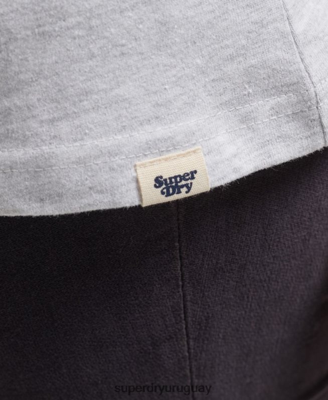uy Superdry mujer camiseta raglán reciclada gris DT2N8Z6237 ropa