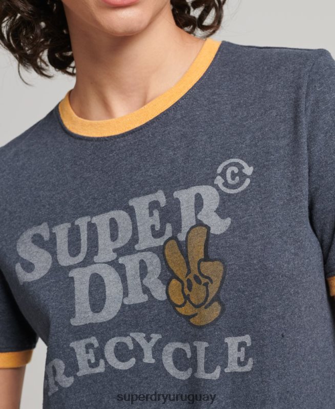 uy Superdry mujer camiseta ringlera reciclada Armada DT2N8Z6224 ropa