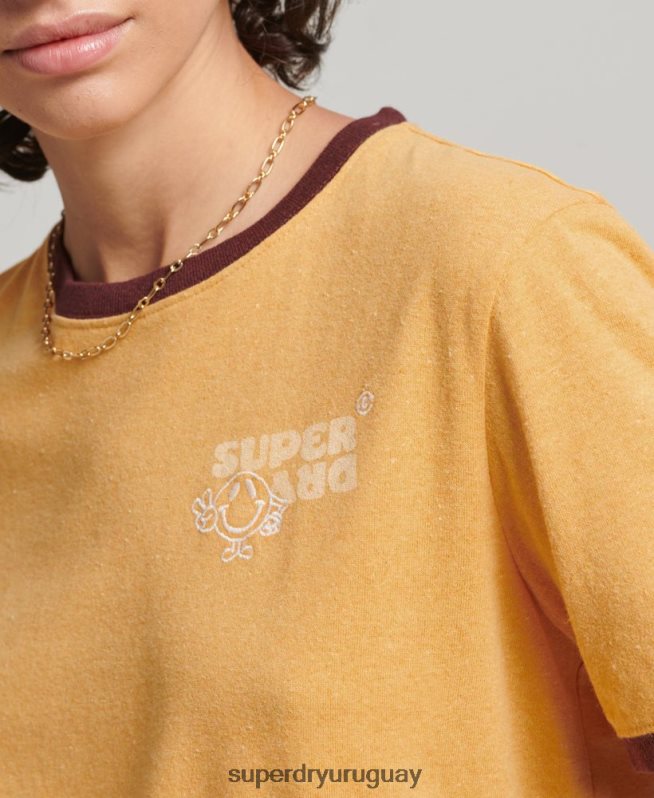 uy Superdry mujer camiseta ringlera reciclada amarillo DT2N8Z6241 ropa