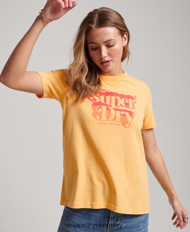 uy Superdry mujer camiseta sombra vintage amarillo DT2N8Z2267 ropa