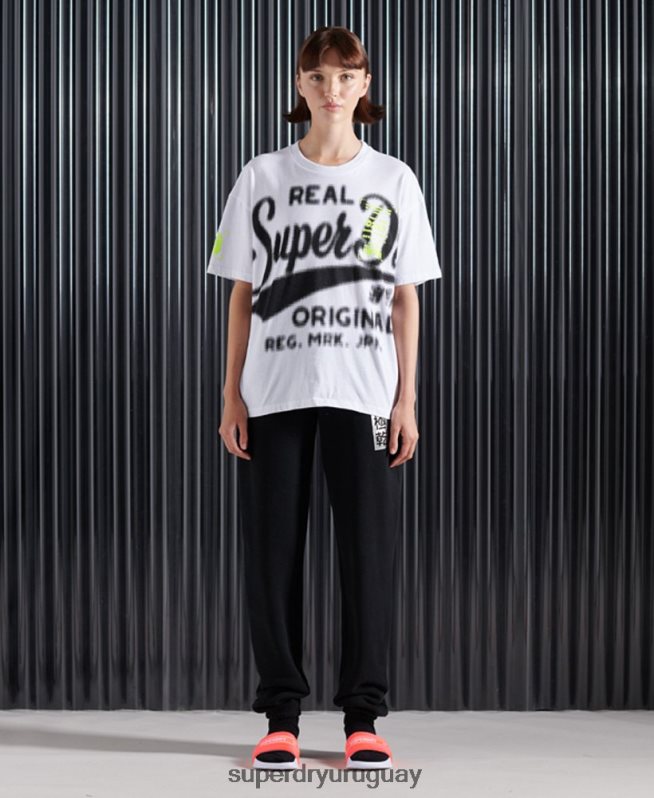 uy Superdry mujer camiseta super 5 deconstruida blanco DT2N8Z2788 ropa