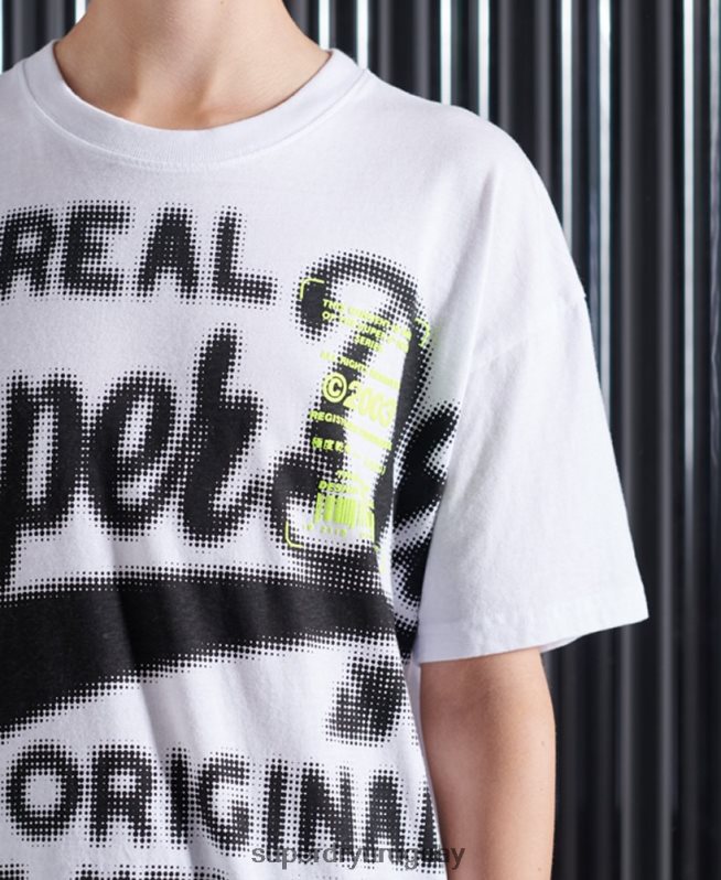 uy Superdry mujer camiseta super 5 deconstruida blanco DT2N8Z2788 ropa