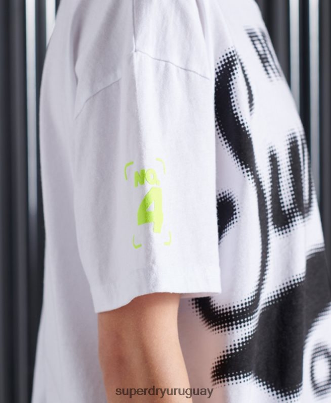 uy Superdry mujer camiseta super 5 deconstruida blanco DT2N8Z2788 ropa
