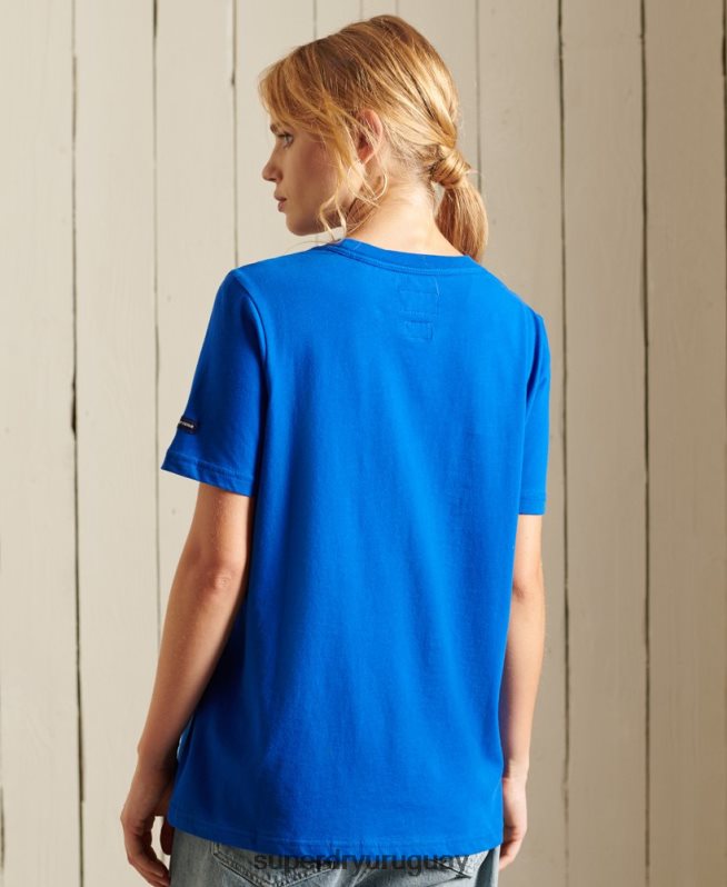 uy Superdry mujer camiseta universitaria estilo script azul DT2N8Z2779 ropa