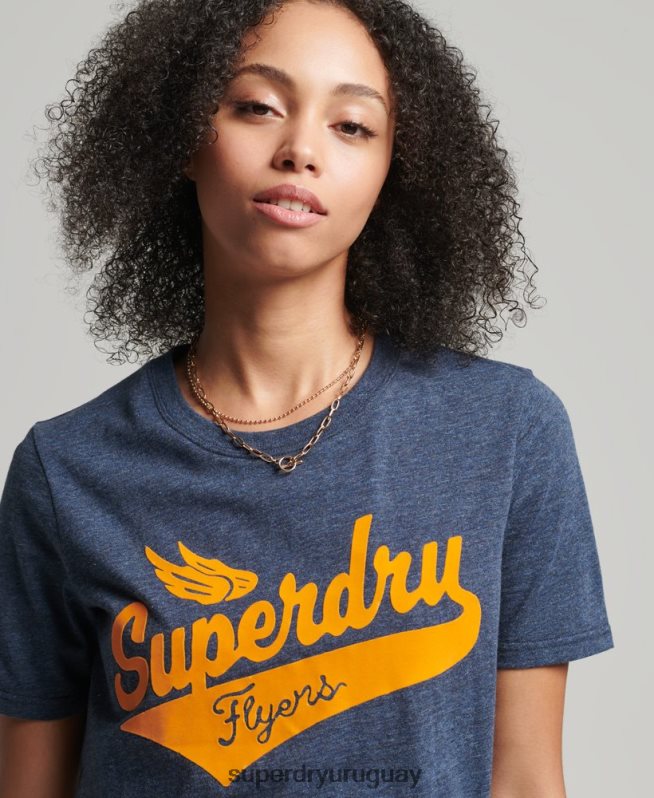 uy Superdry mujer camiseta universitaria estilo script vintage Armada DT2N8Z6283 ropa
