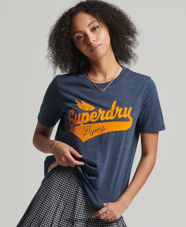uy Superdry mujer camiseta universitaria estilo script vintage Armada DT2N8Z6283 ropa
