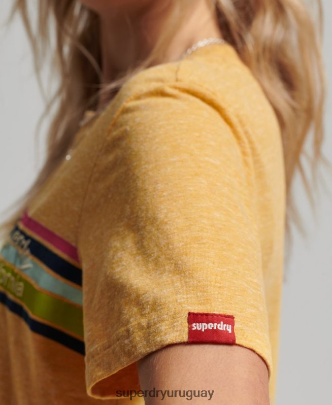 uy Superdry mujer camiseta vintage al aire libre amarillo DT2N8Z2710 ropa