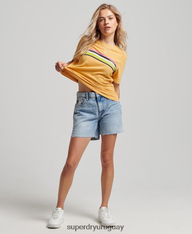 uy Superdry mujer camiseta vintage al aire libre amarillo DT2N8Z2710 ropa