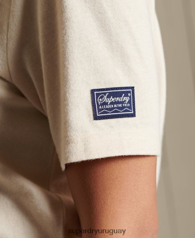 uy Superdry mujer camiseta vintage con logo y arcoíris crema DT2N8Z2822 ropa