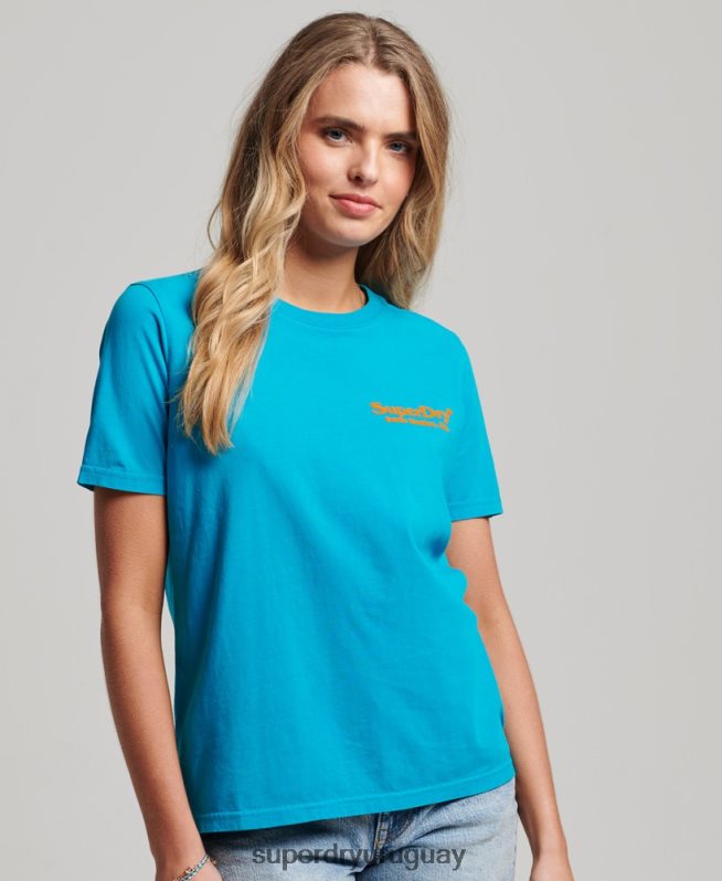 uy Superdry mujer camiseta vintage de local azul DT2N8Z2255 ropa