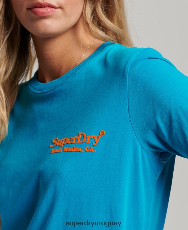 uy Superdry mujer camiseta vintage de local azul DT2N8Z2255 ropa