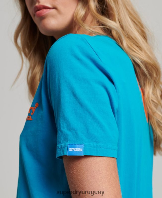 uy Superdry mujer camiseta vintage de local azul DT2N8Z2255 ropa