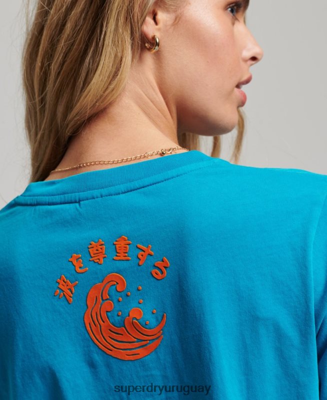 uy Superdry mujer camiseta vintage de local azul DT2N8Z2255 ropa