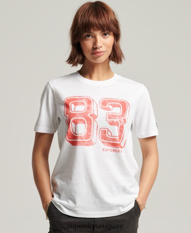 uy Superdry mujer camiseta vintage de mi generación blanco DT2N8Z2845 ropa
