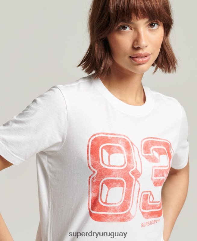 uy Superdry mujer camiseta vintage de mi generación blanco DT2N8Z2845 ropa