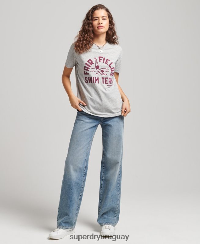 uy Superdry mujer camiseta vintage de mi generación gris DT2N8Z2846 ropa