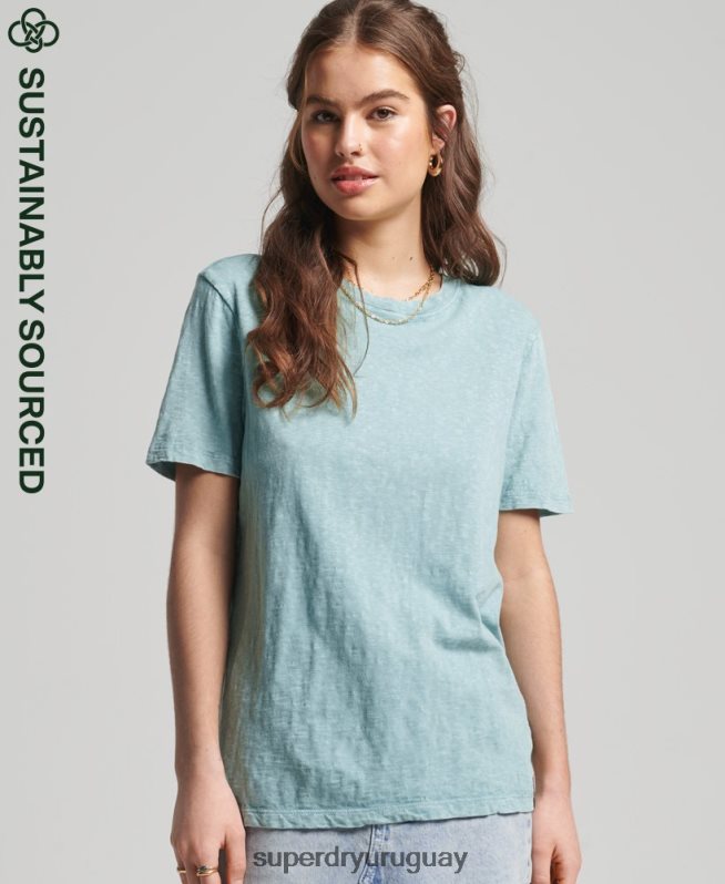 uy Superdry mujer camiseta vintage surf ranchero de algodón orgánico azul claro DT2N8Z6245 ropa