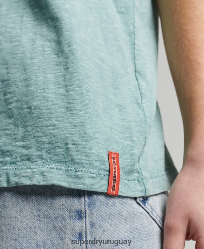 uy Superdry mujer camiseta vintage surf ranchero de algodón orgánico azul claro DT2N8Z6245 ropa