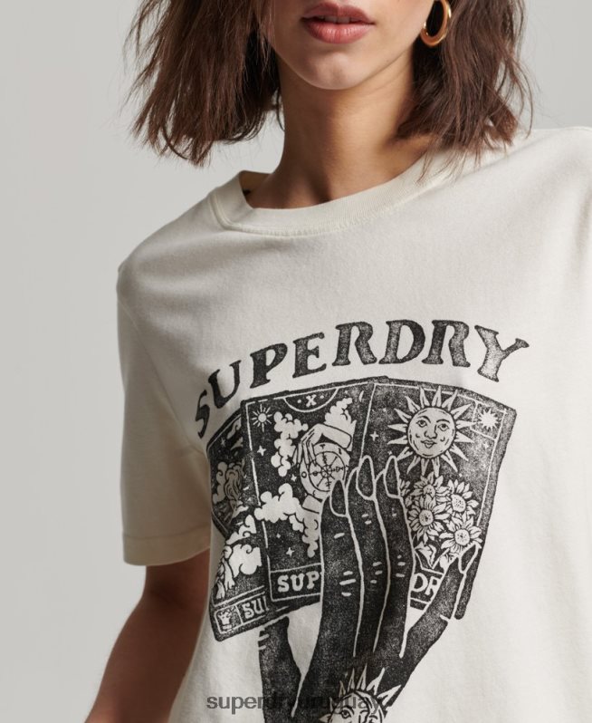uy Superdry mujer cartas del tarot camiseta gráfica blanco DT2N8Z2735 ropa