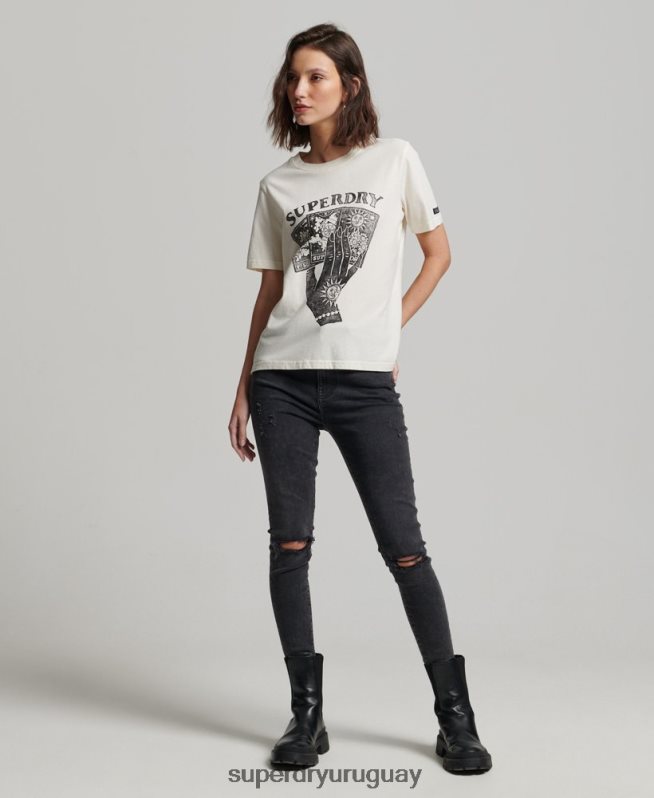 uy Superdry mujer cartas del tarot camiseta gráfica blanco DT2N8Z2735 ropa