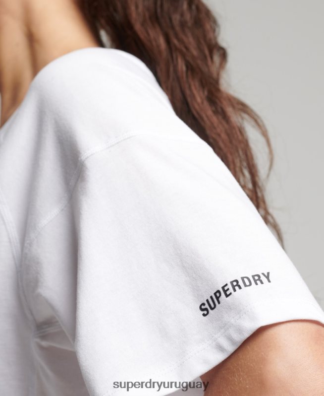 uy Superdry mujer correr camiseta de manga corta blanco DT2N8Z6317 ropa